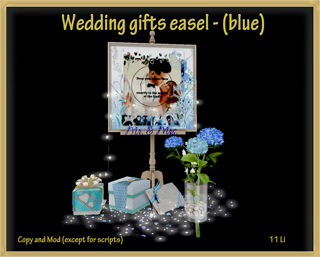 Wedding gifts easel - Blue
