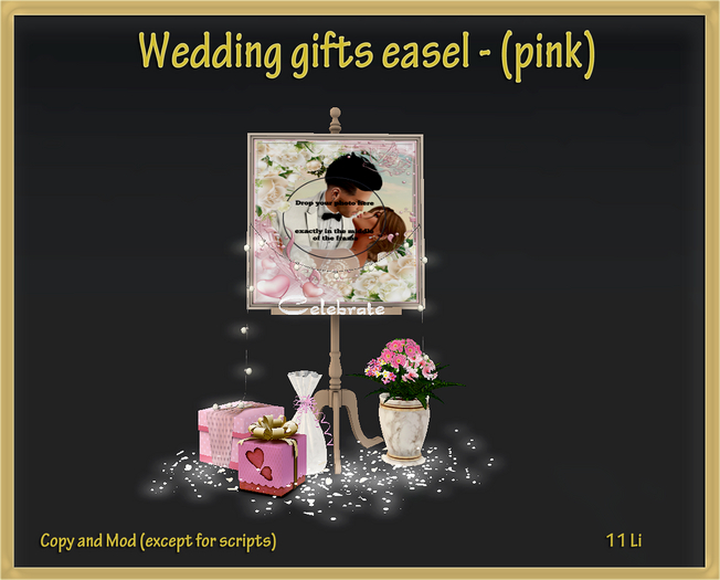 Wedding gifts easel - Pink