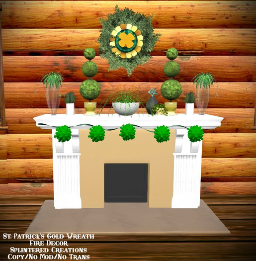 SC: St. Patrick's Gold Wreath Fire Decor