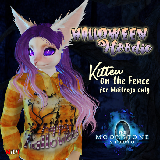 {:: TMS ::} Halloween Hoodie Kitten Fence :: Maitreya [BOX]