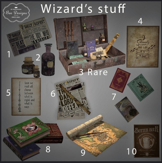 Bee Designs Wizard's stuff gacha 3 RARE