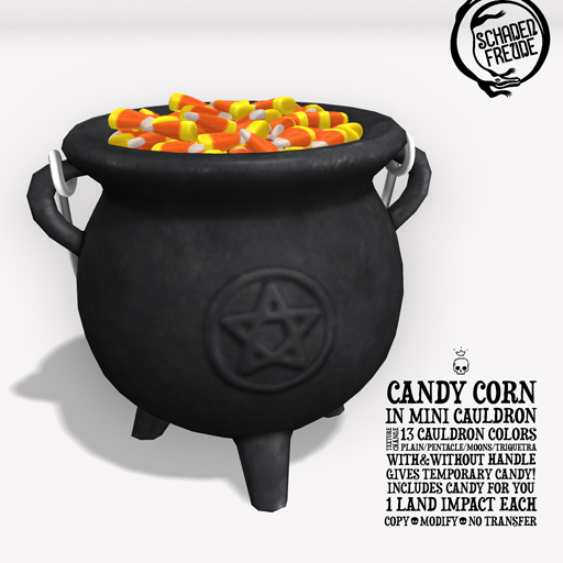 Schadenfreude Candy Corn in Mini Cauldron