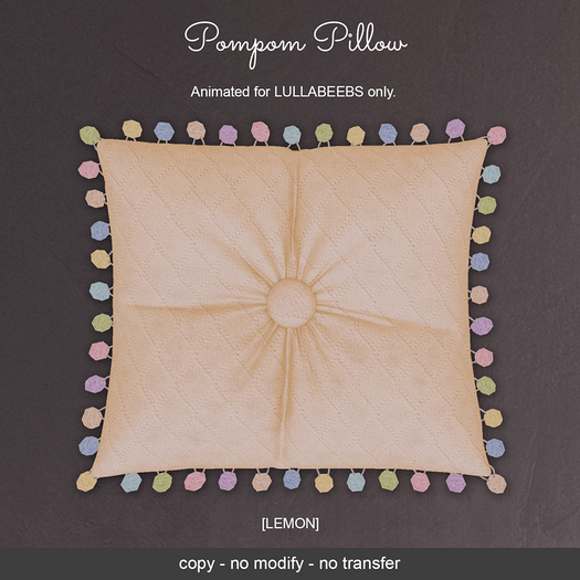 LeMomo: Pompom Pillow - Lemon [LullaBeebs]
