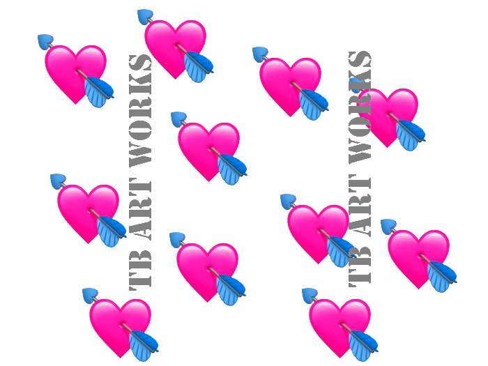 TB TINY Pink Hearts Arrow Poofer (add to Neck or Chest)