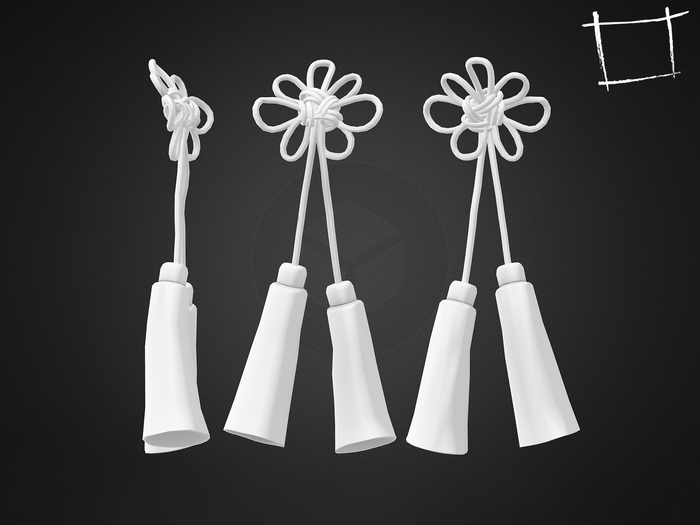Full Perm Nonrigged Tied Tassels Broche