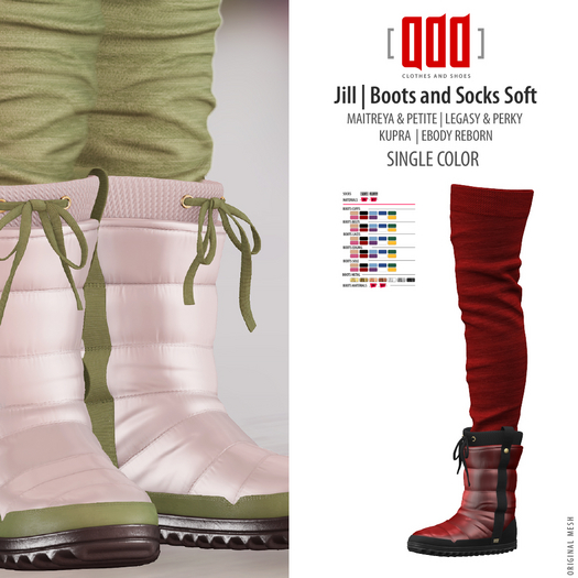 [ADD] Jill Boots and Socks - Red