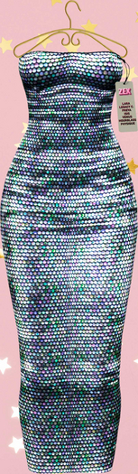 Becky Strapless Long Dress - CyanHolo Pearl