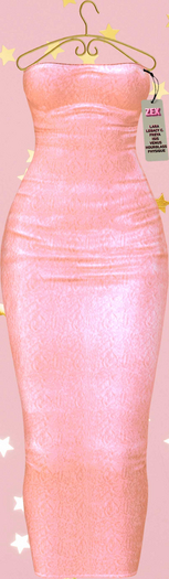 Becky Strapless Long Dress - Nude Leather