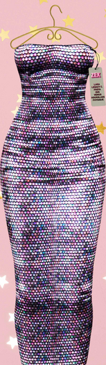 Becky Strapless Long Dress - PurpleHolo Pearl