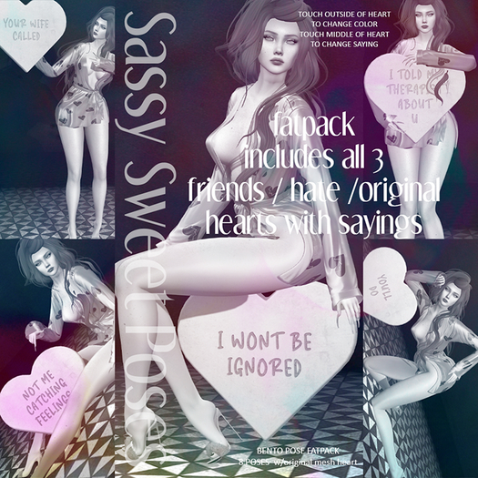 Valentines Poses for models, photographers & Models - Conversations Heart for Her FATPACK