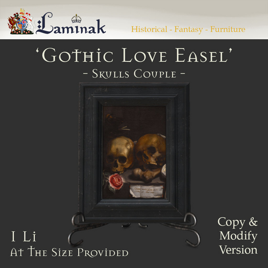 Laminak - Gothic Love Easel - Skull Couple