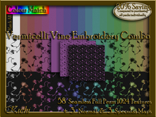 Vermicelli Vine Embroidery Combo Seamless Texture Set