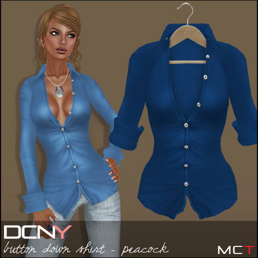 DCNY Button Down Shirt in Peacock