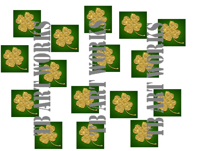 TB TINY St Pats 4 Leaf Clover 4 Poofer (add to Neck or Chest)