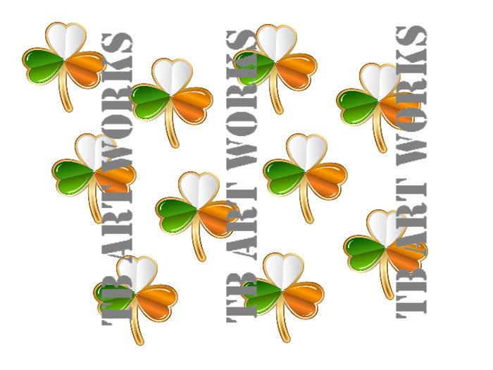 TB TINY St Pats 4 Leaf Clover 3 Poofer (add to Neck or Chest)