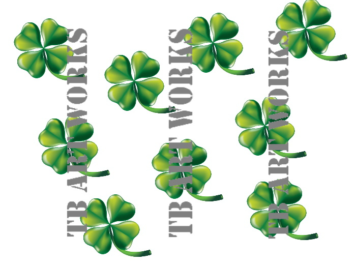 TB TINY St Pats 4 Leaf Clover 1 Poofer (add to Neck or Chest)