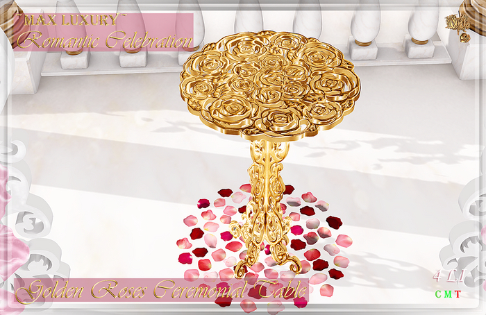 Max Luxury Romantic Celebration - GOLDEN Roses Ceremonial Table