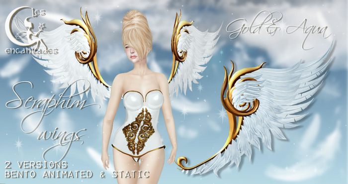 *LE* Seraphim Bento Wings Gold & Aqua