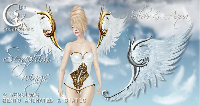 *LE* Seraphim Bento Wings Silver & Aqua