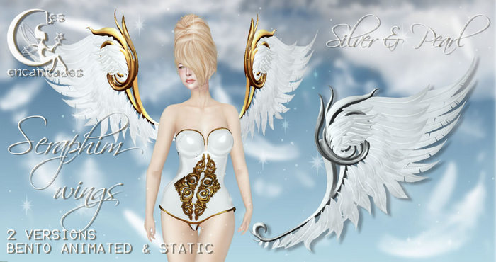 *LE* Seraphim Bento Wings Silver & Pearl