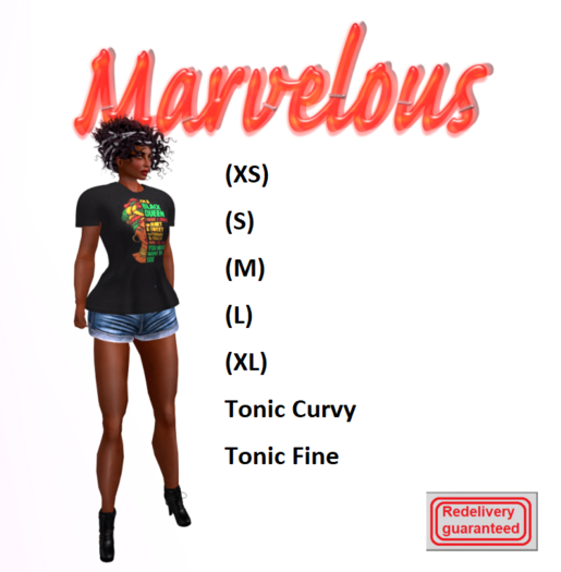 Marvelous Teeshirt - African Woman in Rasta colors.(sizes)