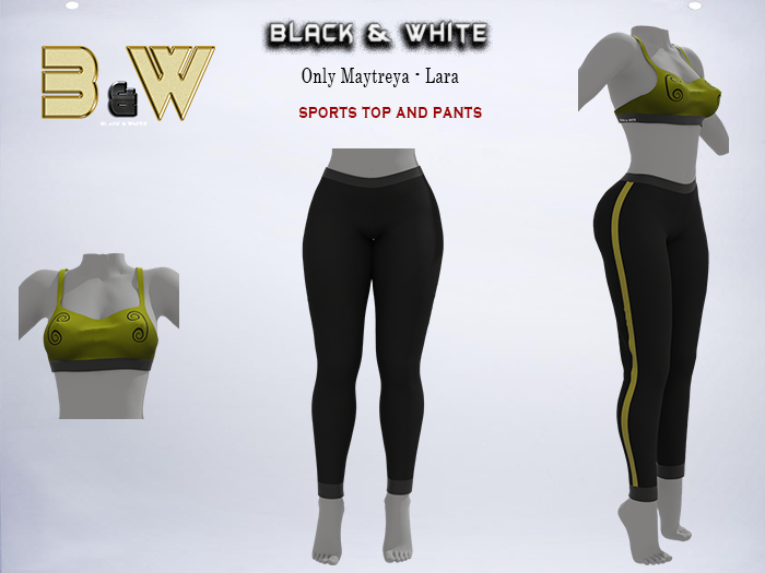 [B & W] //  Top, Sports Pants (Maitreya)