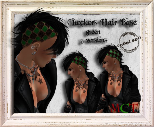 ::Rebel Yell:: - Hair Base "Checkers" green