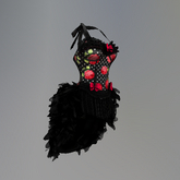 Dotty Red Valentine Roses Slink Corset