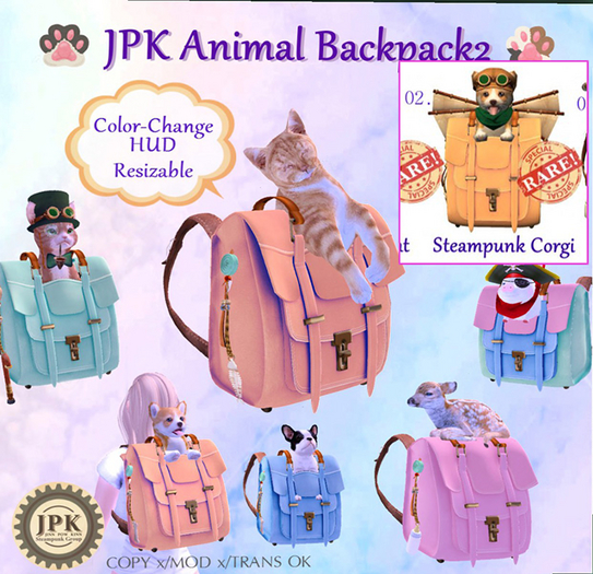 **JPK Animal Backpack 2 (Steampunk Corgi) BOX RARE