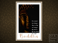 Buddha Quote Poster - One Moment | Mesh Frame with 6 texture options 