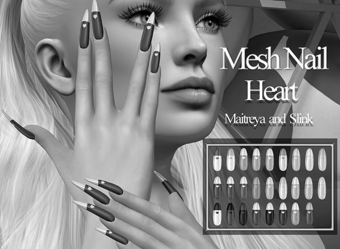 [LS] MESH NAIL STILETO HEART  DEMO