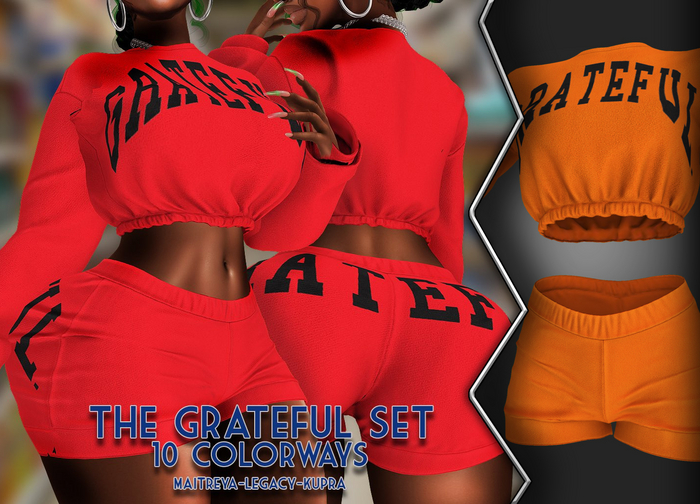 AxH - Grateful Orange Cropped Sweater Set