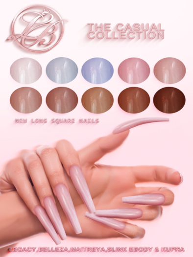 // L // Casual Nails - MAIT/LEGACY/BELLEZA/SLINK/EBODY/KUPRA