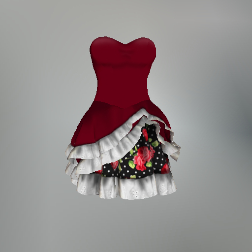 Red Gothic Rose Slink Dress