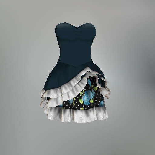 Blue Gothic Rose Slink Dress