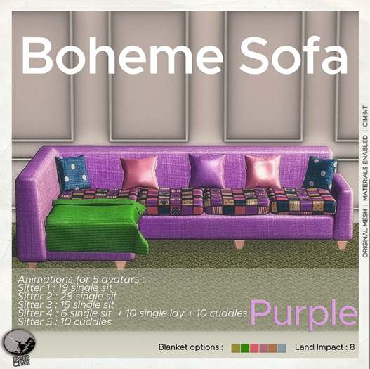 *PC* Boheme Sofa Purple 