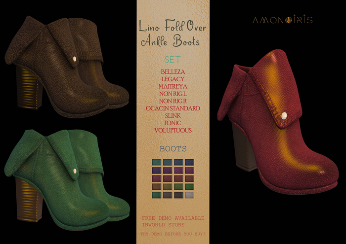 Lino Fold-Over Ankle Boots by AmonIris