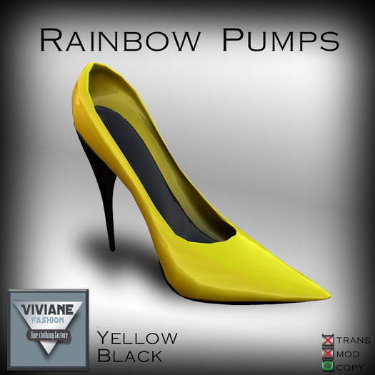 Viviane Fashion - Rainbow Pumps YellowBlack
