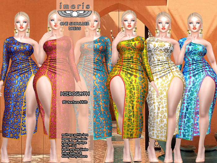 DEMO ONE SHOULDER DRESS - HIEROGLYPH -