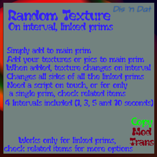 Random Texture at Interval - linked prims