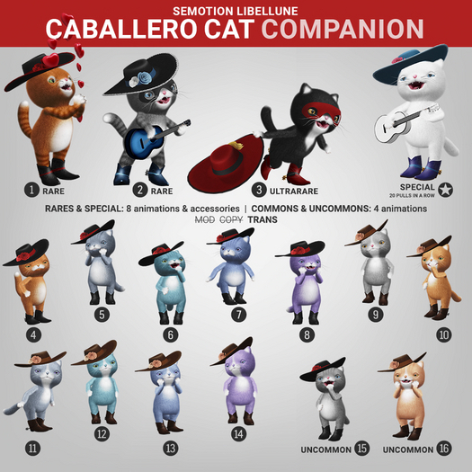 SEmotion Libellune Caballero Cat Companion COMMON 06