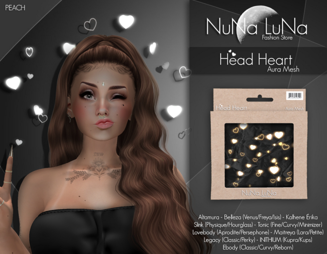 ~NuNa LuNa~ HEAD HEART - PEACH