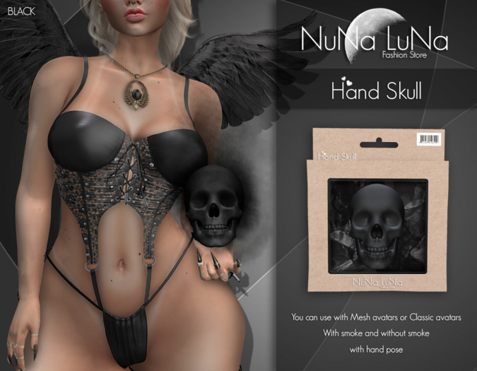 ~NuNa LuNa~ HAND SKULL - BLACK