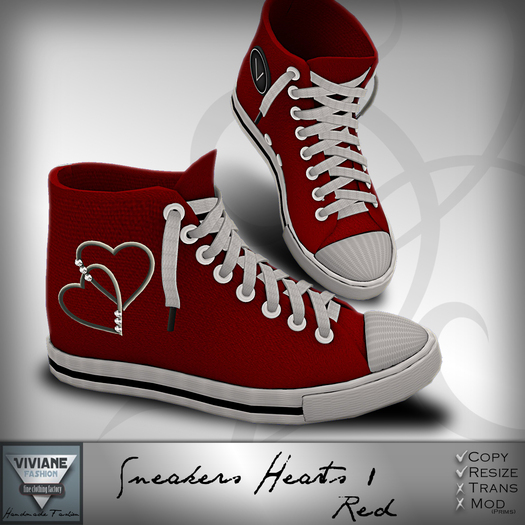 Viviane Fashion - Sneakers Heart1 Red
