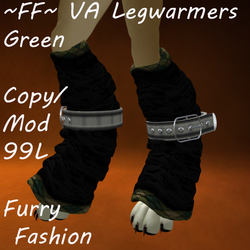 ~FF~ VA Legwarmers Green Furry