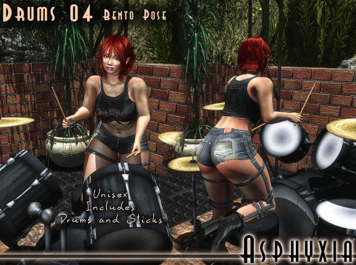 Asphyxia Drums 04 Bento Pose