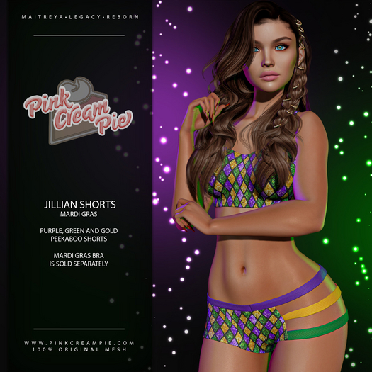 Jillian Peekabo Sports Shorts [Mardi Gras] - Maitreya • Legacy • Reborn