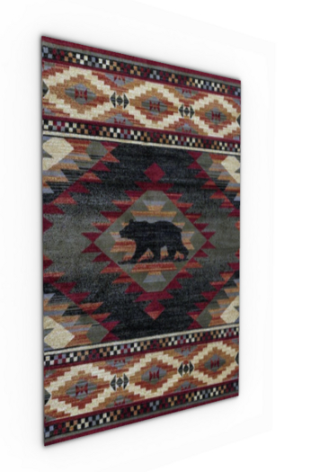 Lodge Rug - Southwest Design with a Bear