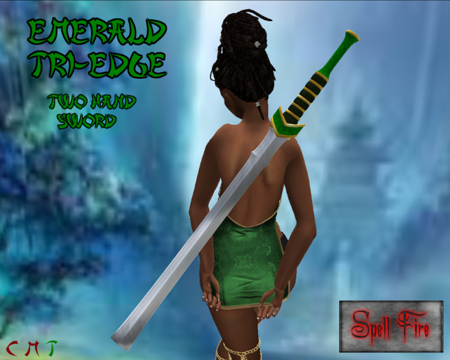 Emerald Tri-Edge 2h sword )<SF>(