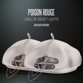 POISON ROUGE Sailor Beret - White 